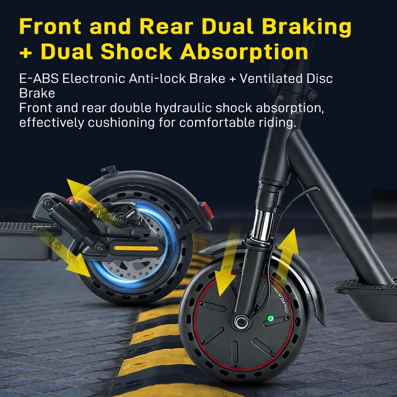 MANKEEL 350W Electric Scooter for Adults & Teen, Up to 19Mile Range & 19MPH Speed, With Dual Suspension & 8.5" Solid Tires, Gift