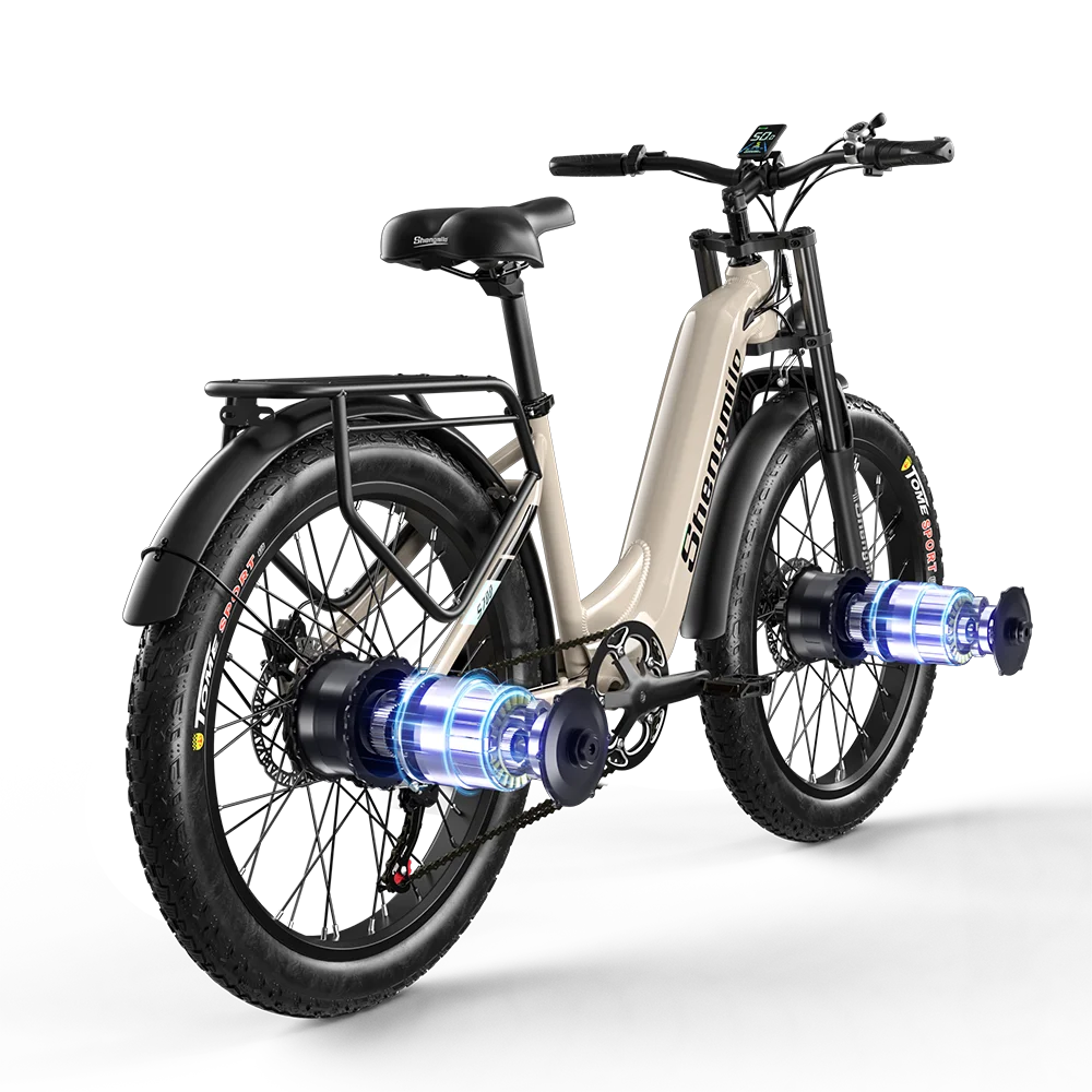 Shengmilo S700 Adult 2000W Electric Bicycle with Two Motors, 48V17.5AH840WH Battery Ebike ,26 Inch Wide Tyre E-Mountain ebike