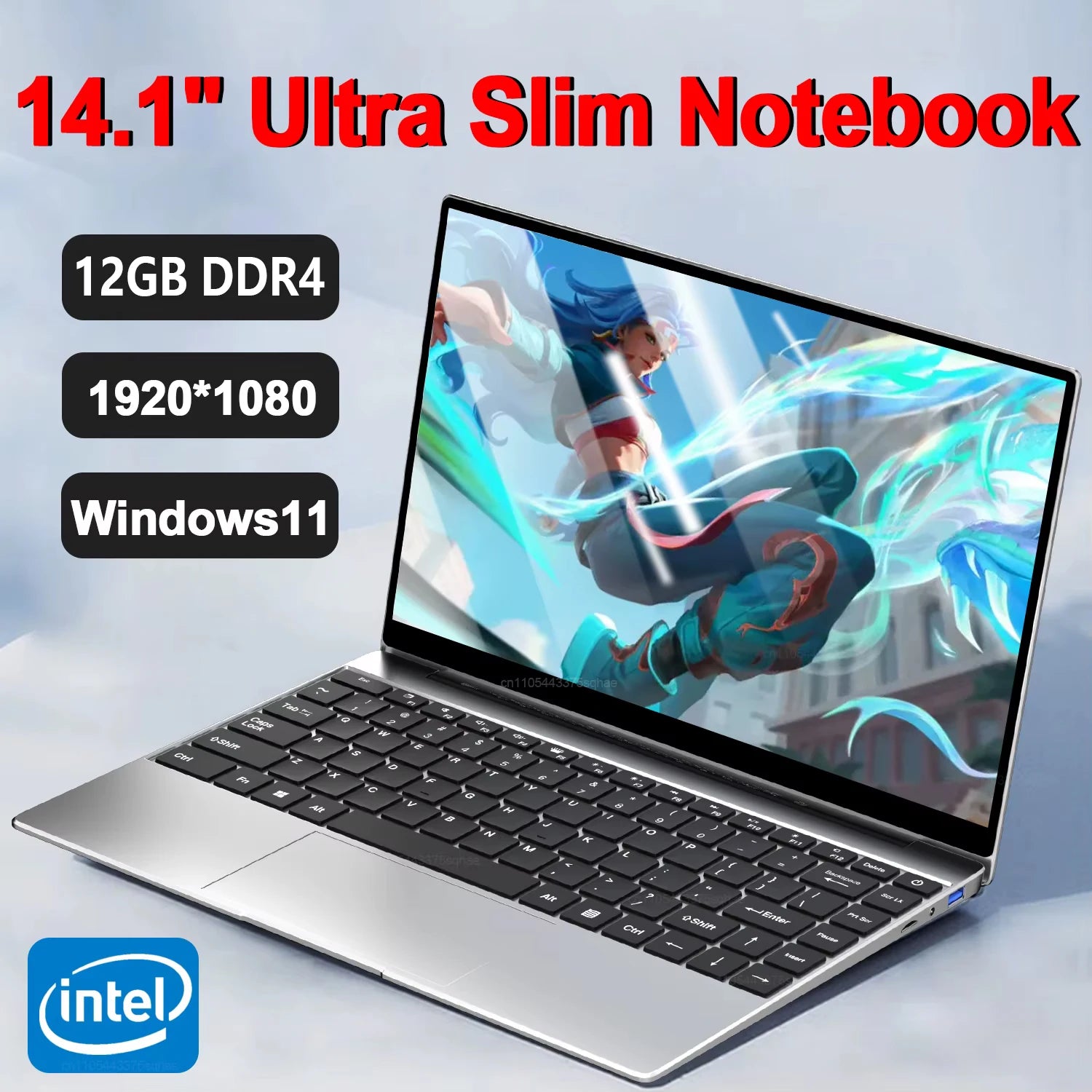 14.1" laptop Notebook Windows 11 intel Atom A3950 Laptop Computer 12GB RAM 2TB SSD 1920*1080P learning Notebook PC Computer