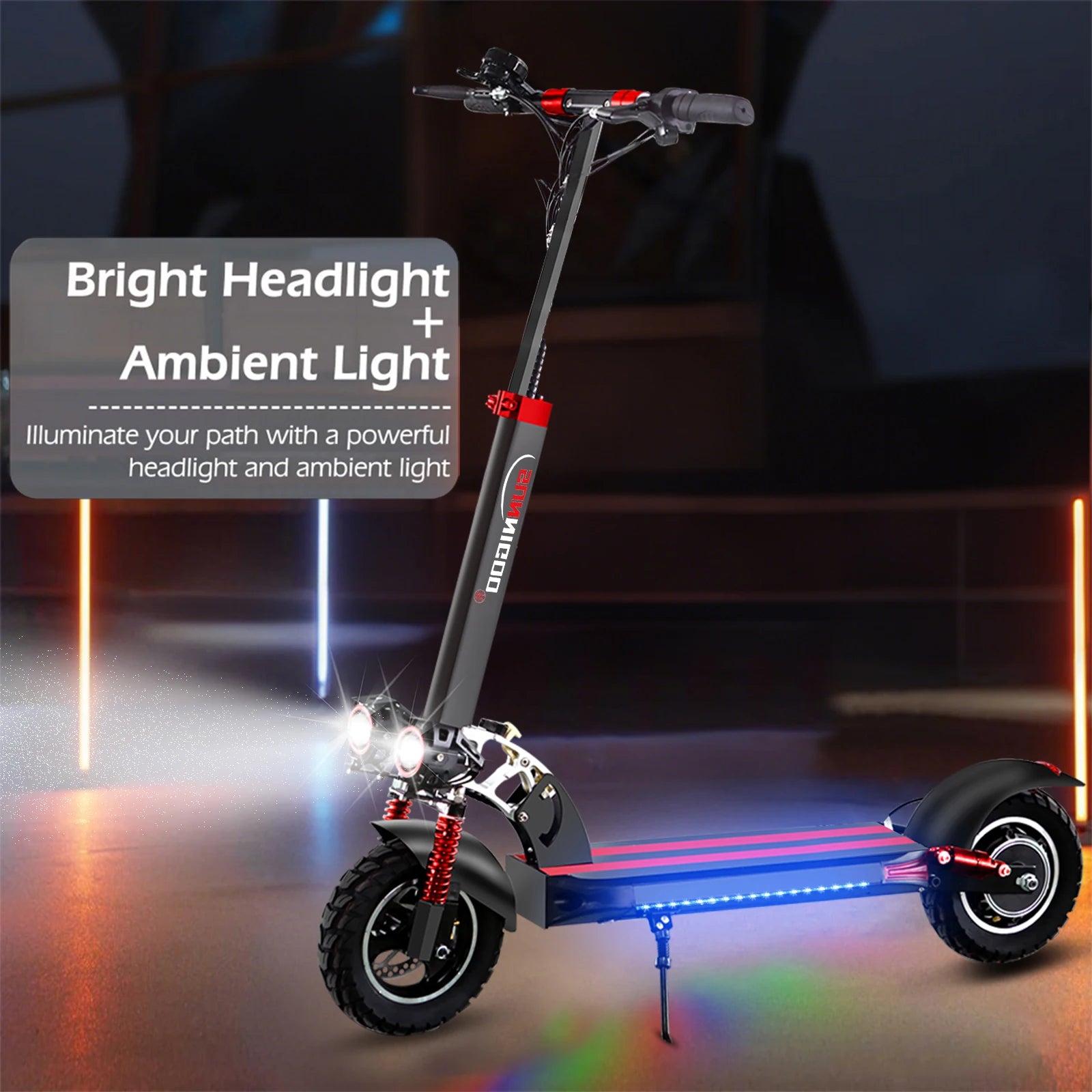 SUNNIGOO Electric Scooter For Adult 10 inch Off-Road 48V Lithium Battery Max Speed 45km/h Send Seat Foldable E Scooter