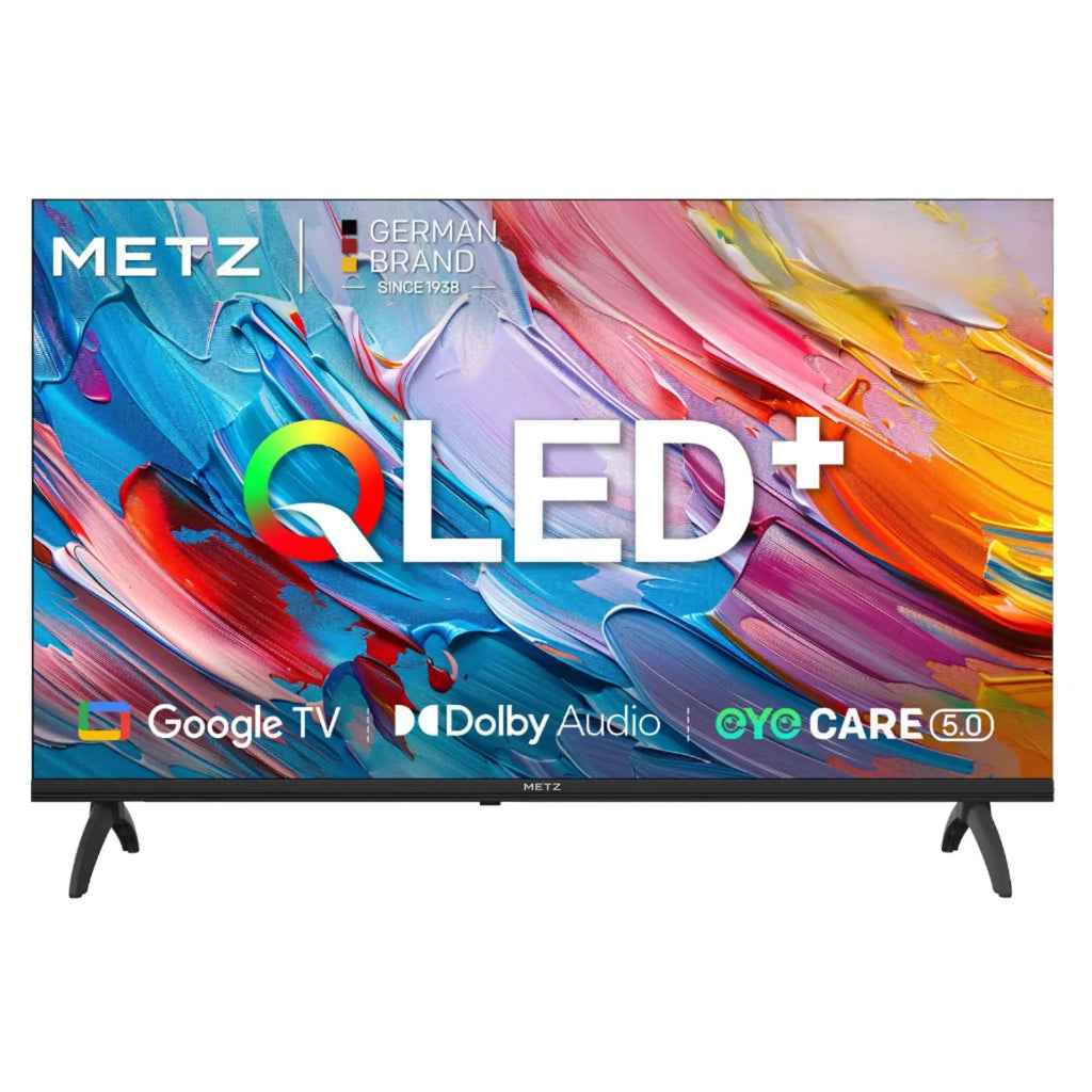 Metz Mqf7000Z Smart Hd Qled Google Tv |   Eyecare 3.0, Hdr10, Dolby Audio, Bluetooth Remote, Borderless Frame, Black