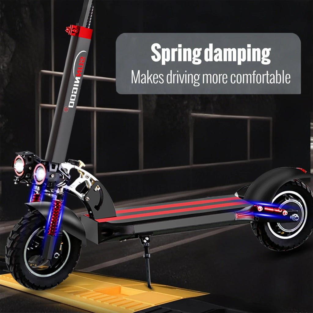 SUNNIGOO Electric Scooter For Adult 10 inch Off-Road 48V Lithium Battery Max Speed 45km/h Send Seat Foldable E Scooter