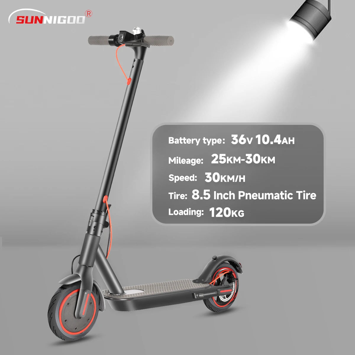 SUNNIGOO N7PRO 350W Adult Electric Scooter With APP 36V 10.4Ah Escooter 30km/h Kick Scooter Lightweight Long Range 30km Scooter
