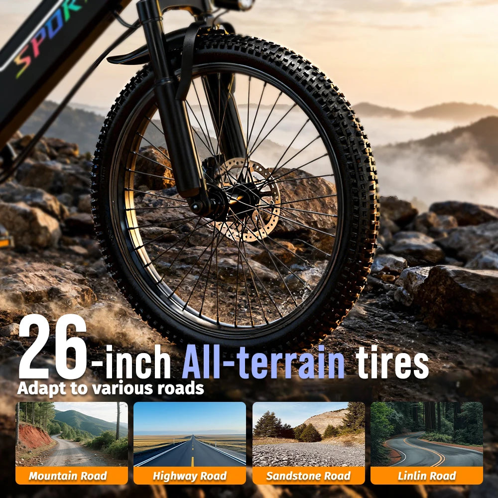 DEEPOWER F26 Electric Bike 750W 48V 10AH Battery Off-Road Adults commuting Ebike Max speed 35KM/H All-Terrain Motorcycle Ebike