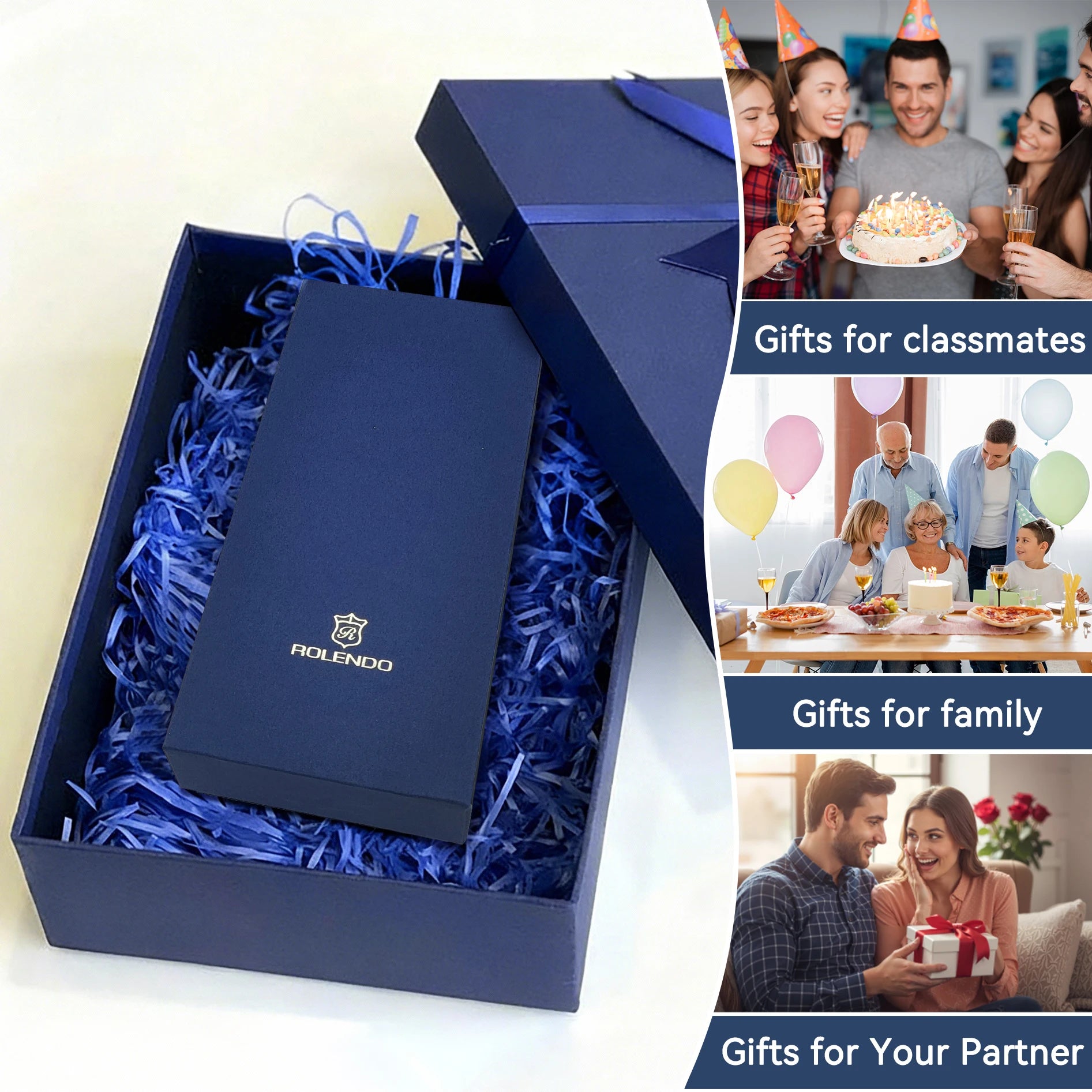 ROLENDO Women's Automatic Watch 32mm Sapphire Crystal Gold Tone Swiss Movement Waterproof Butterfly Buckle Luxury Gift