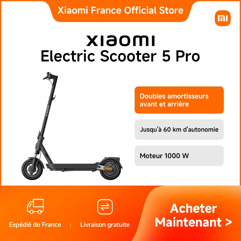 [Official] Xiaomi Electric Scooter 5 Pro | Front and rear double shock, up to 60 km range, motor 1000 W