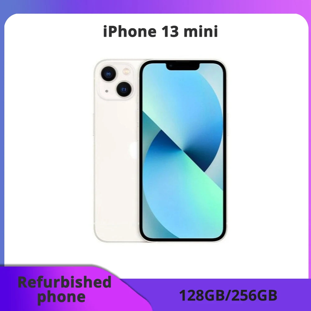 Refurbished phone iPhone 13 Mini 5G Mobile Phone NFC Face ID 4GB RAM/256GB ROM 'oled' led A15 SmartPhone excellent condition