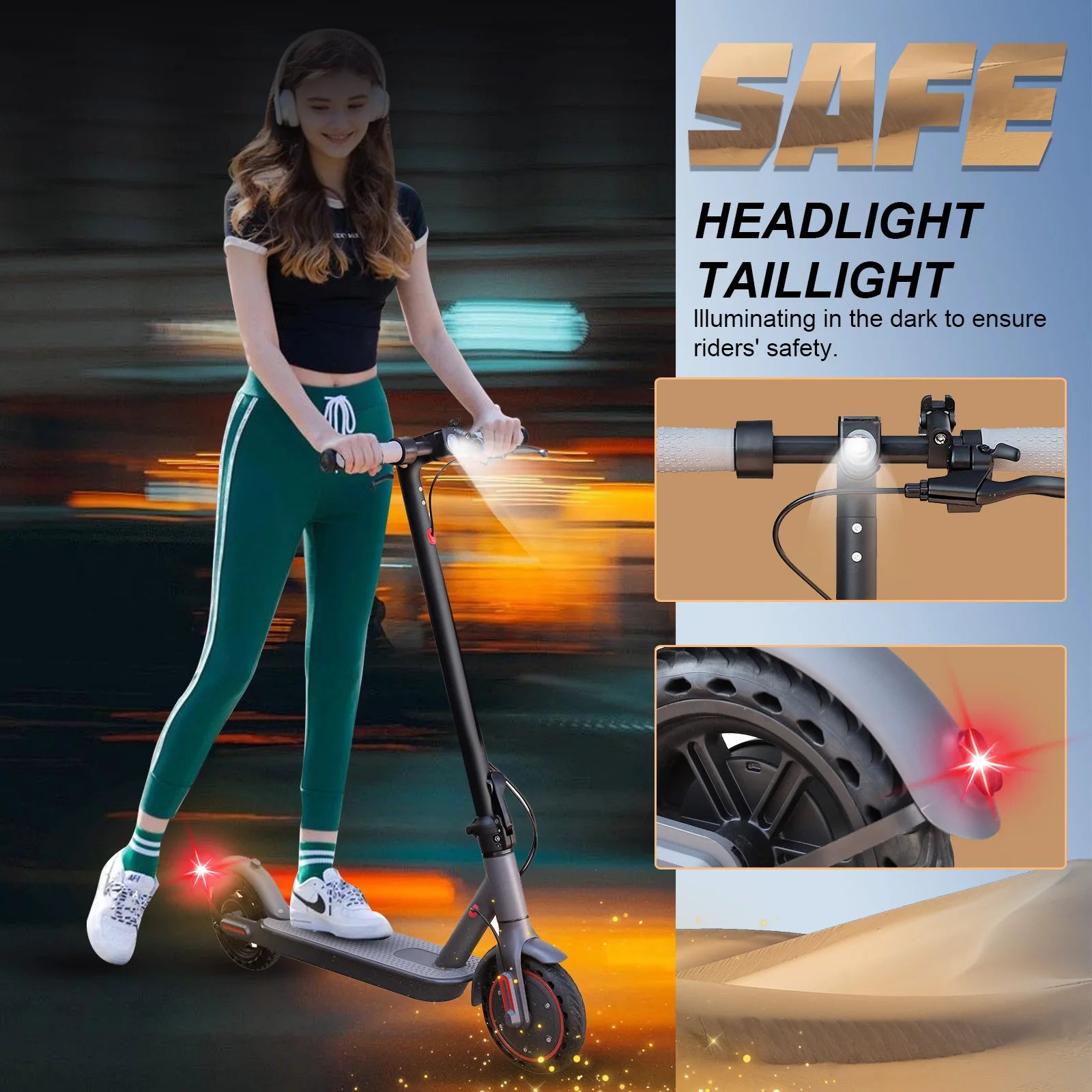 AOVOPRO LP80 10.5AH Electeric Scooter 35KM Top Travel Range Portable Escooter 31KM/H 350W Motor 500W Peak Power Electric Scooter