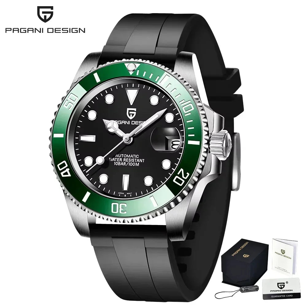 Pagani Design 2025 Men Automatic Mechanical Watch PD1661 NH35/8215 Dive Stainless Steel Waterproof Clock Sapphire Reloj Hombre