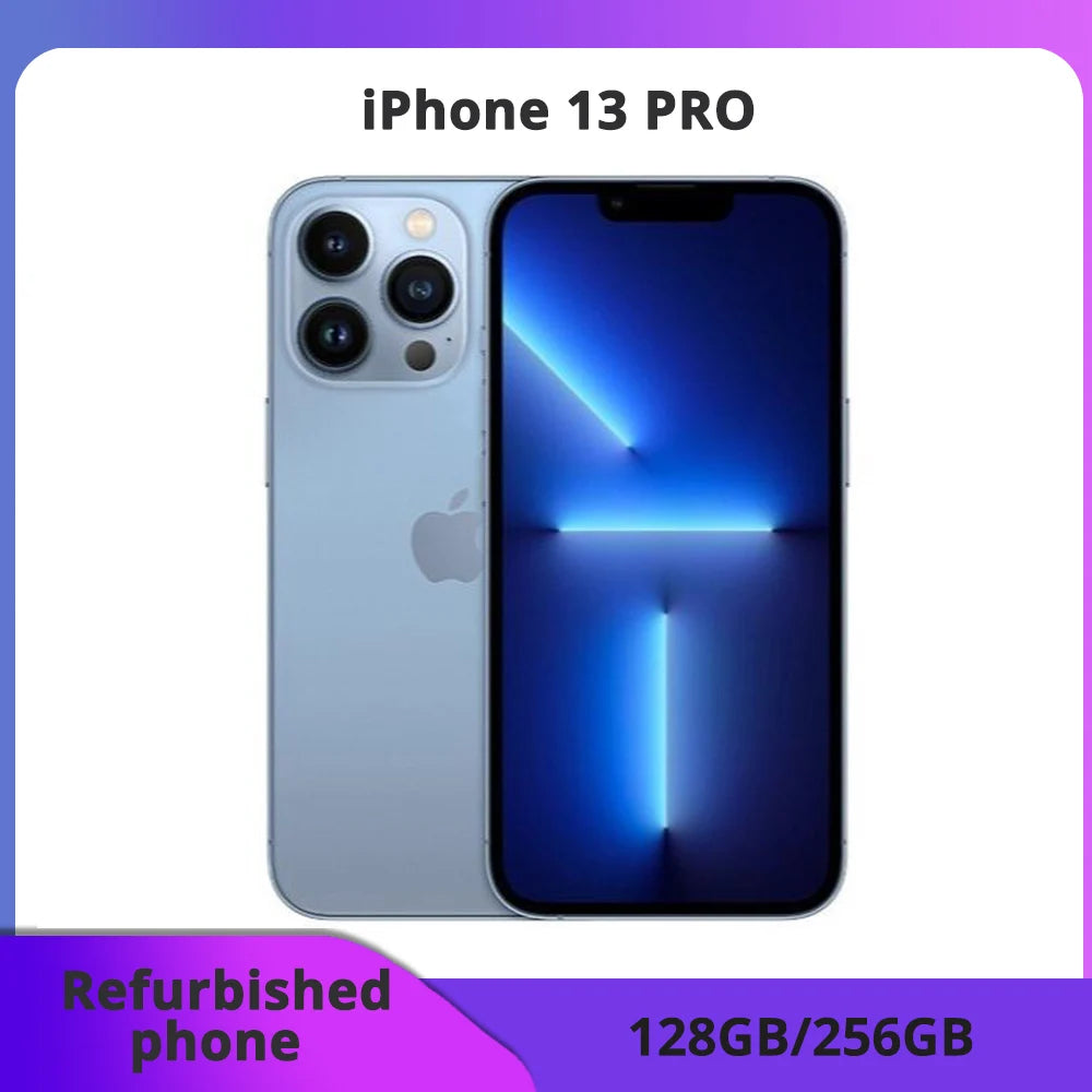 Refurborne phone Apple iPhone 13 Pro 128/GB ROM 6.1 "Super Retina OLED RAM 6GB A15 IOS Face ID NFC 5G Smartphone 13pro