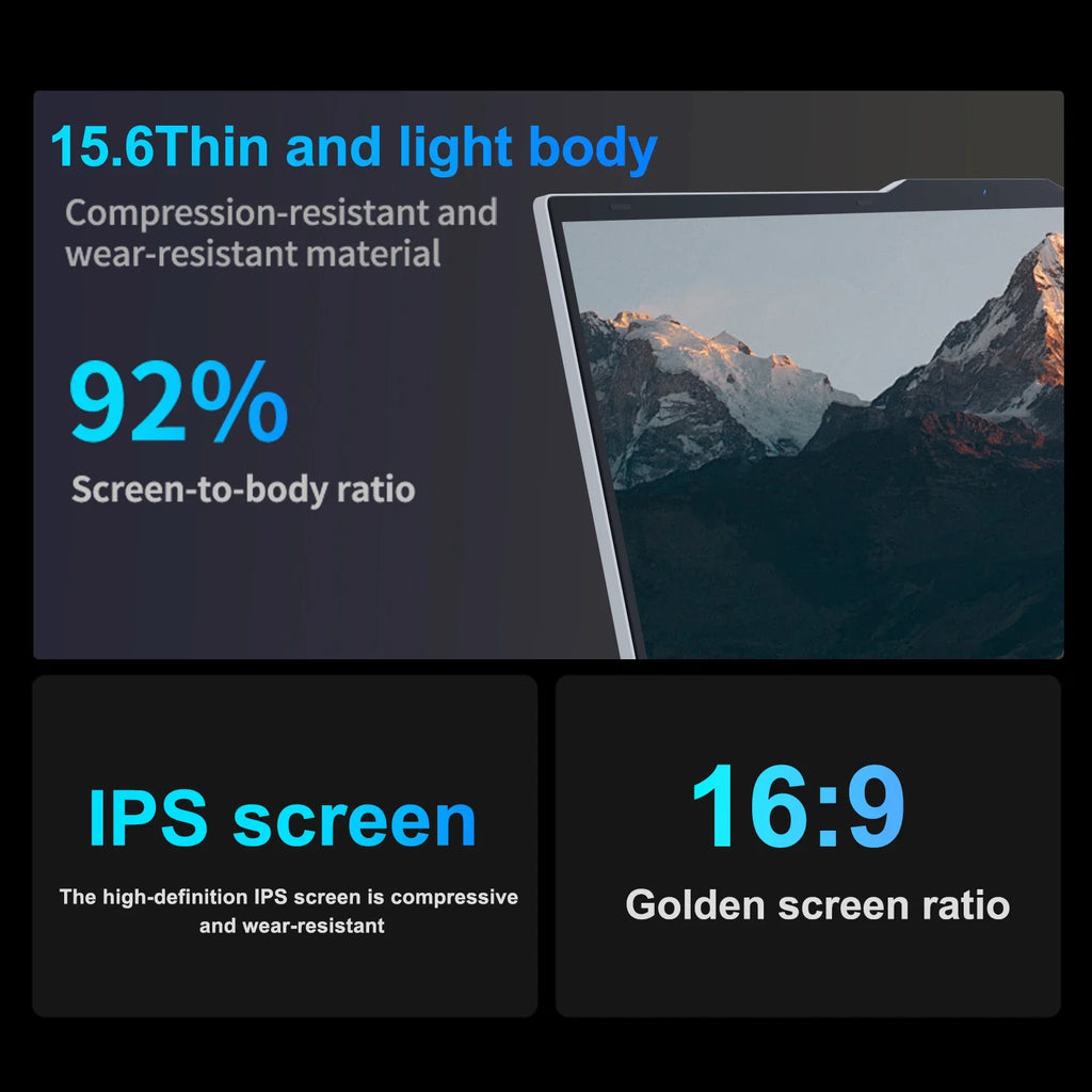 15.6" Intel Core i3 6100U Laptop Computer Windows 11 Pro 16GB RAM 512GB 1TB SSD Portable Notebook PC Office Study Laptops