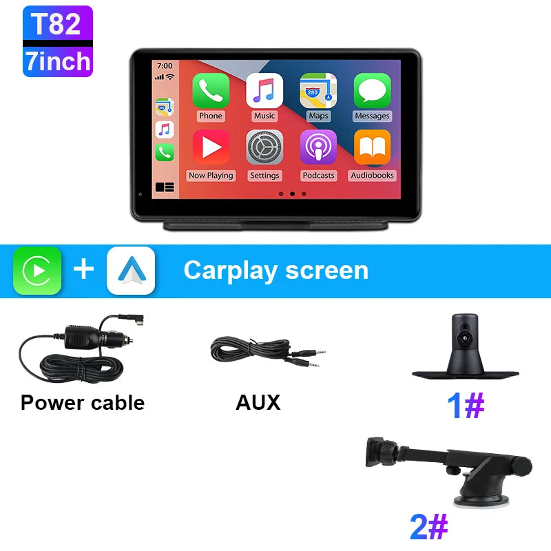 JMCQ 7/10 inch Carplay Car Smart Screen multimedia Video player Wireless Carplay Android Auto Car Radio for Apple Android Stereo