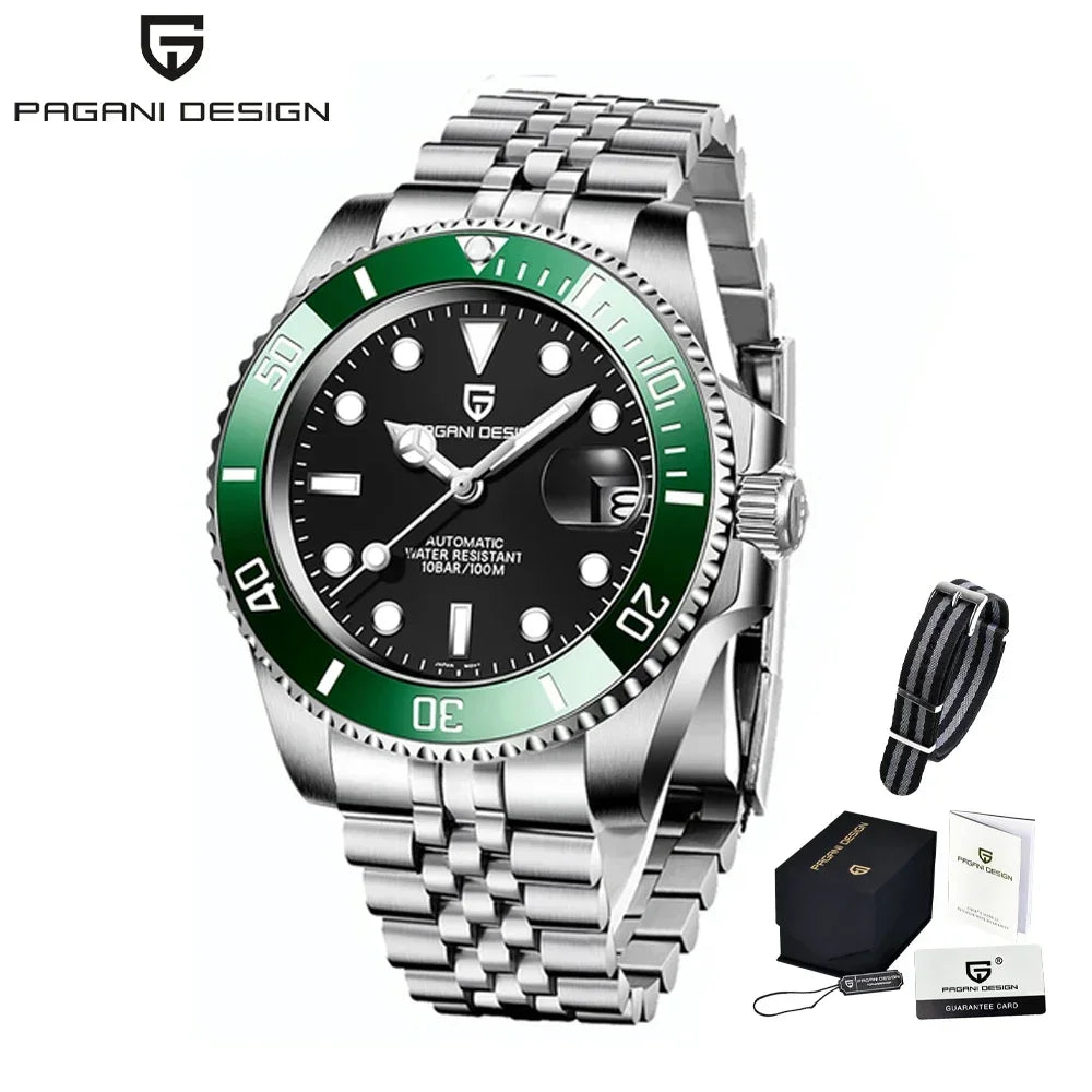 Pagani Design 2025 Men Automatic Mechanical Watch PD1661 NH35/8215 Dive Stainless Steel Waterproof Clock Sapphire Reloj Hombre