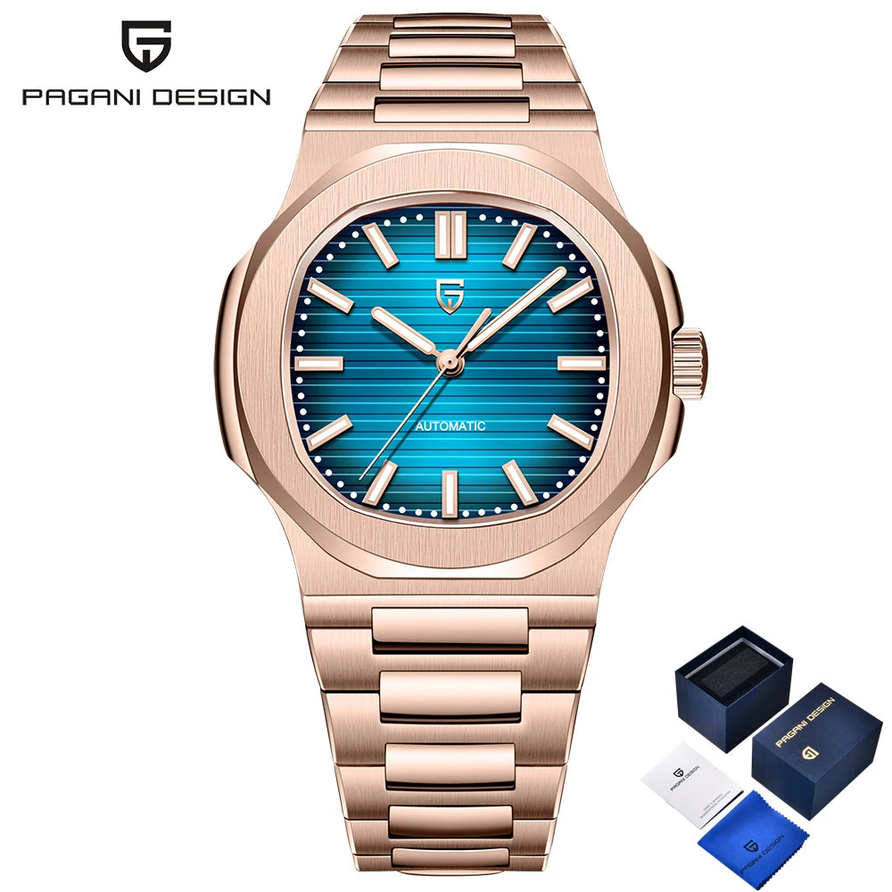 2025 New PAGANI DESIGN Rose Gold Men's Watches Luxury Automatic Watch For Men Mechanical Wristwatch Waterproof AR Sapphire Clock
