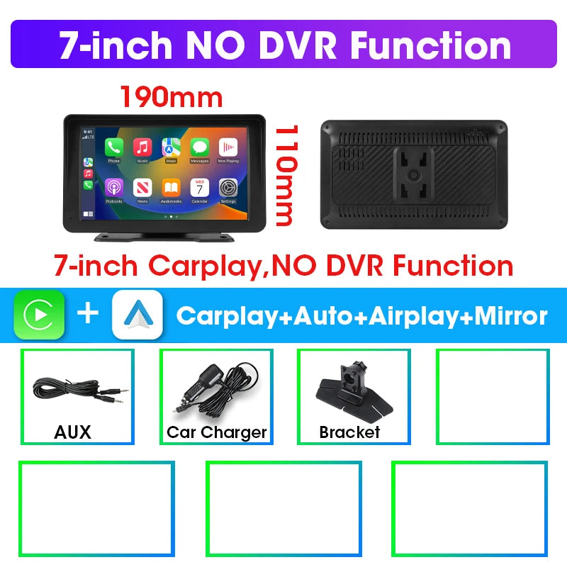 Srnubi 7/10.26" Wireless Carplay Screen for Car,Android Auto Dash Cam 4K Car DVR,1080P Rear Camera,Navigation Video Recorder,AUX