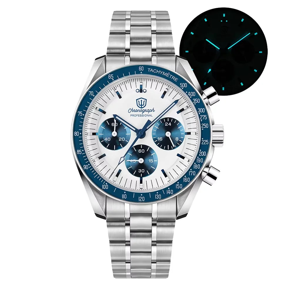 Watchdives New Wd1863 Quartz Men Watch VK63 Chronograph Bubble Sapphire Waterproof 39Mm Steel Top Brand Luxury Business Watch