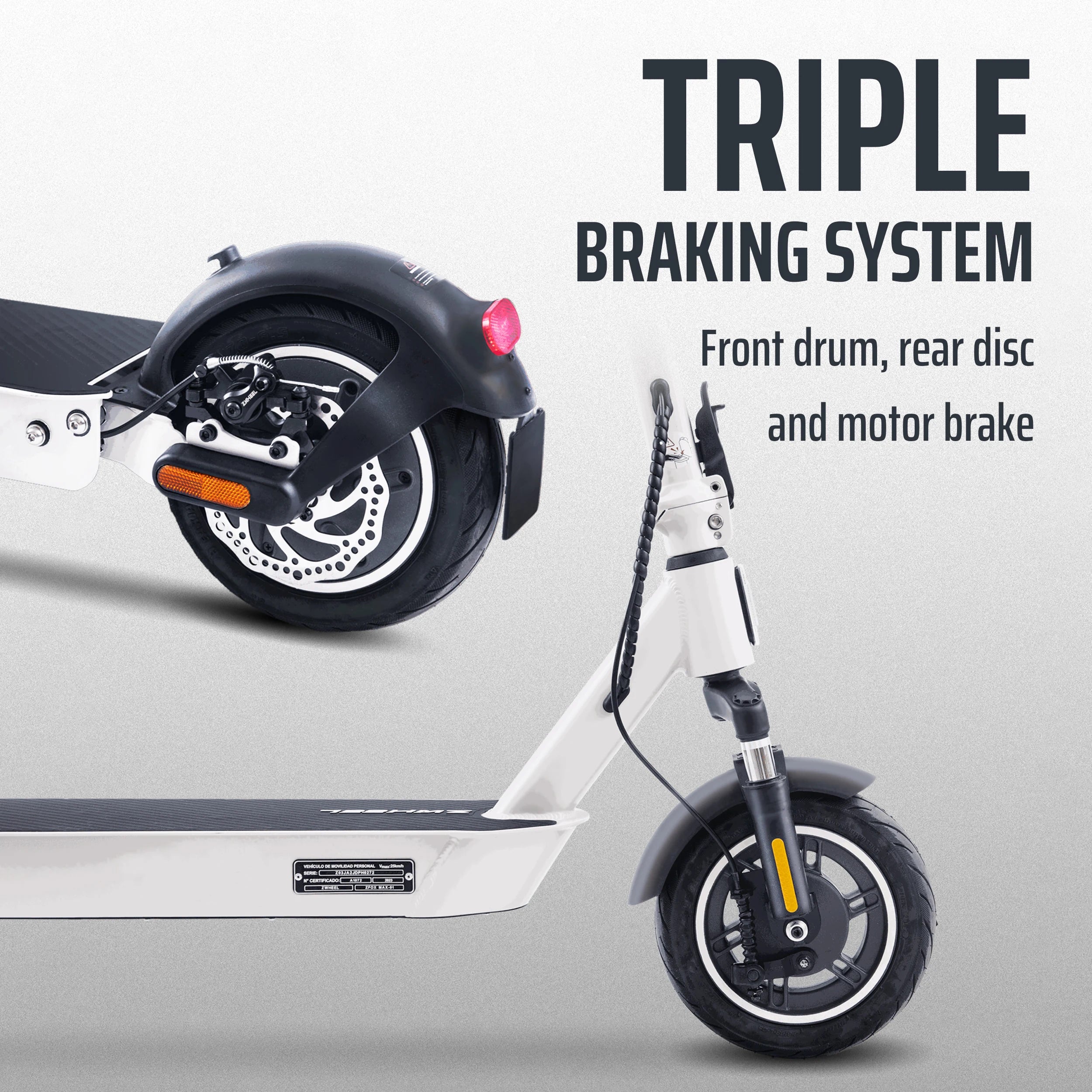 ZWHEEL ZFox Max Electric Scooter 50Km Long Range 800W Max Motor 10 Inch Tires 15Ah Battery Colorful Foldable Adult E-Scooter