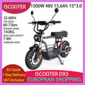 iScooter DX5 1500W 48V Non-Folding Electric Scooter 15.6Ah Durable Tires with Hydraulic Disc Brakes NFC Shopping E-Scooter