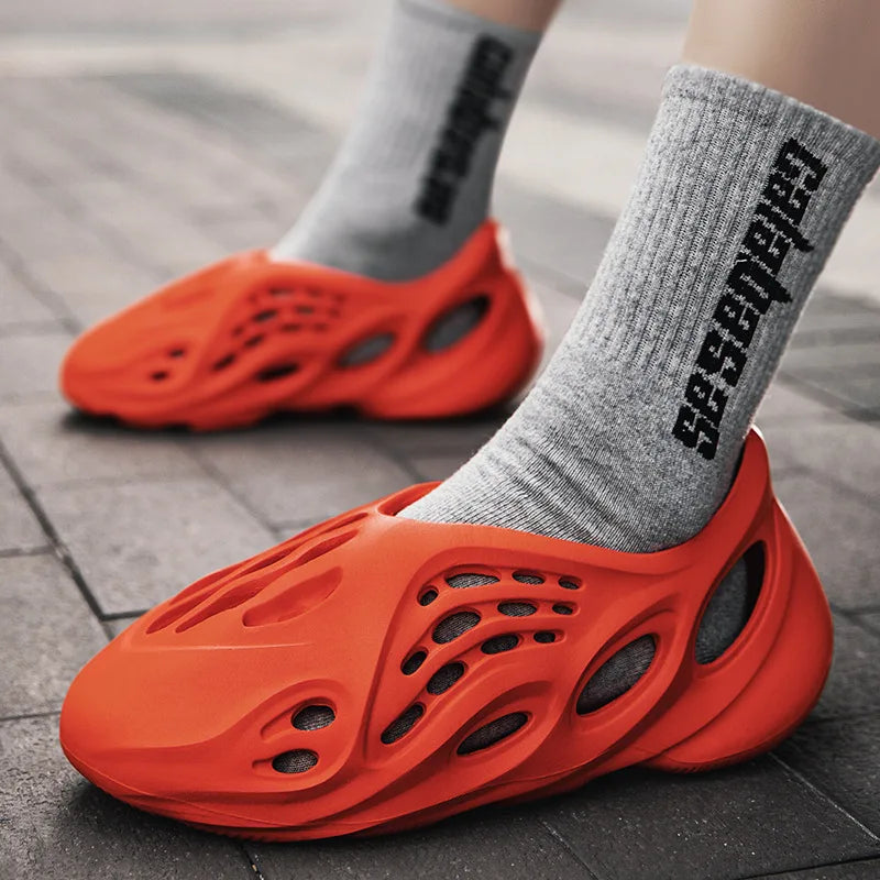 Hot Sale Of The Season Men's Coconut Hole Sandals Lightweight Slippers Teenage Beach Shoes Korean Trendy Personality Slip-On...