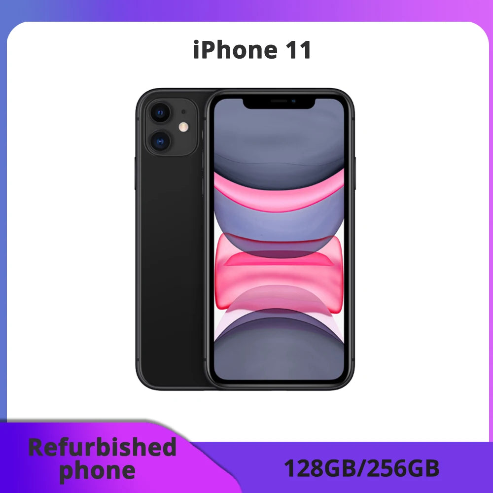 Refurbished phone Apple iPhone 11 LTE Mobile Phone 128/GB ROM 'ips Screen 12MP hexa-core CellPhone excellent condition