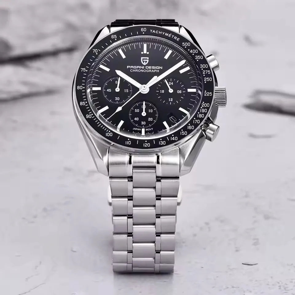 PAGANI DESIGN 500 Speedometer circle Sport Chronograph AR Sapphire Japan Movt Luxury Men watch 316L All Steel Luminous Man watch