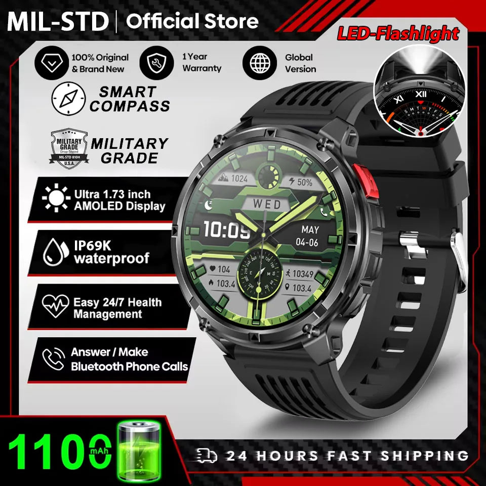 2026 New T-Rex3 Pro 1100mAh Battery Smart Watch GPS path 5ATM Waterproof Sports Run tracker Outdoors Compass Military Smartwatch