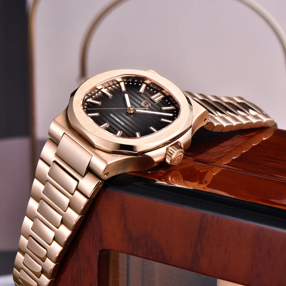2025 New PAGANI DESIGN Rose Gold Men's Watches Luxury Automatic Watch For Men Mechanical Wristwatch Waterproof AR Sapphire Clock