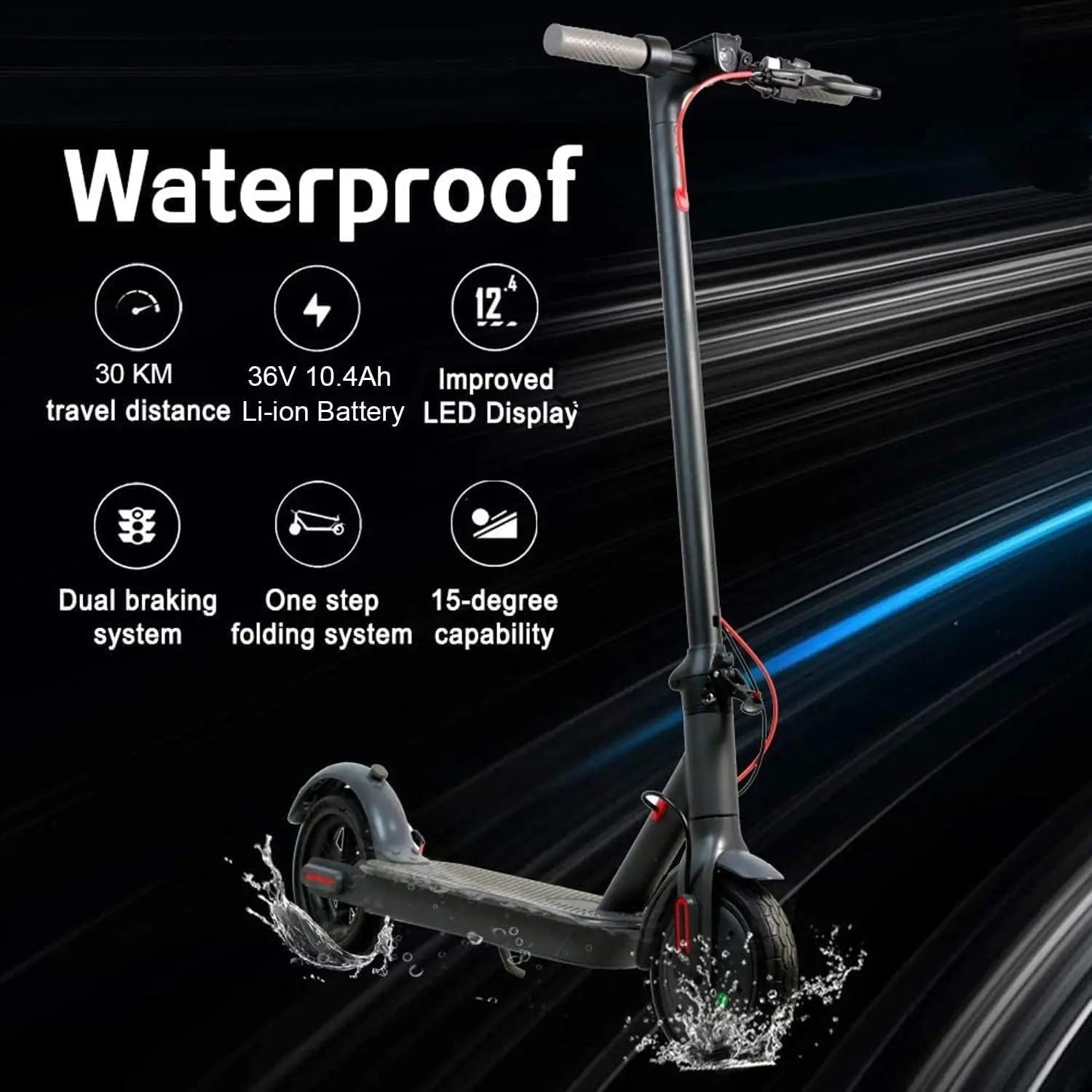 8.5 Inch Electric Scooter with App Function, with Mobile Phone Holder and Anti-Theft Protection, Foldable E Scooter, 25-30 km