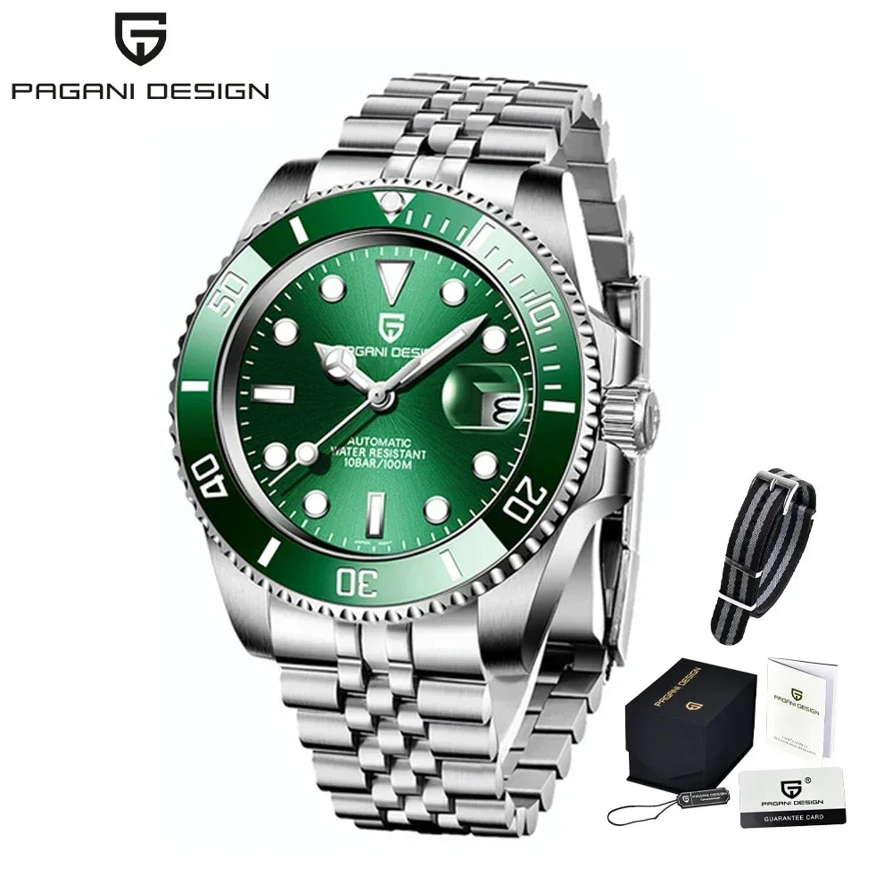 Pagani Design 2025 Men Automatic Mechanical Watch PD1661 NH35/8215 Dive Stainless Steel Waterproof Clock Sapphire Reloj Hombre