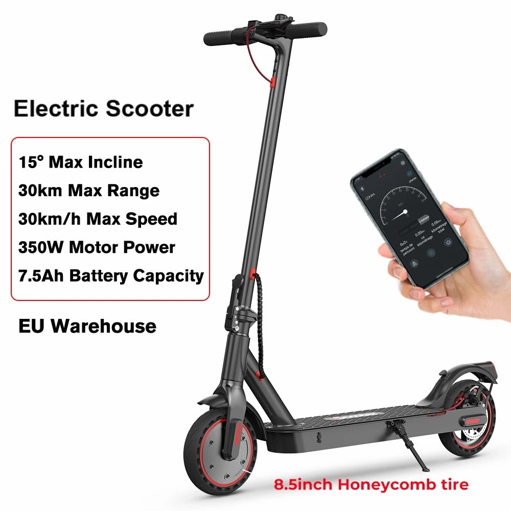 iScooter i9 8.5 inch Electric Scooter 350W 7.5Ah 30km/h Scooter for Adults 30km Range Honeycomb Tire Foldable Scooters with APP