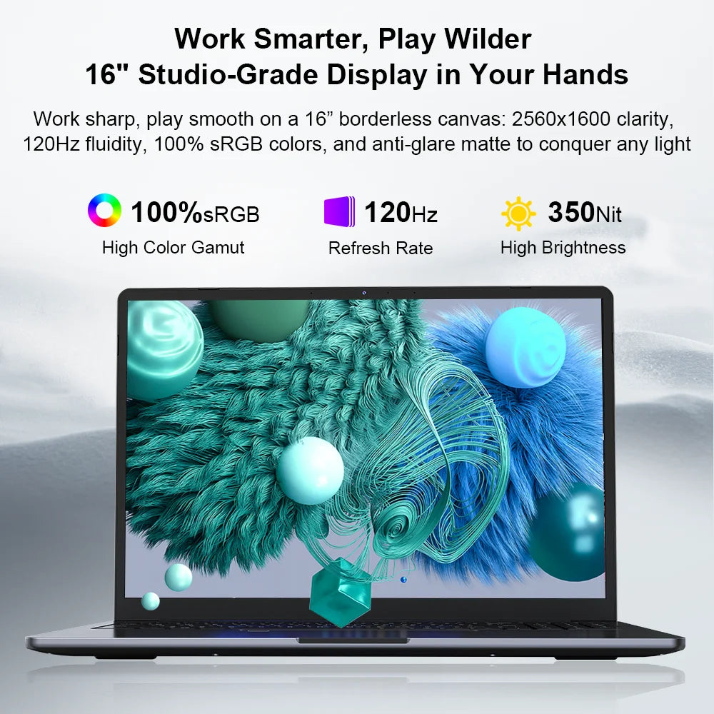 Ninkear A15 Pro Laptop 16" IPS 2.5K FHD AMD Ryzen 5 5500U Notebook 16G DDR4+1TB 54Wh Battery Windows 11 PRO Office Computer