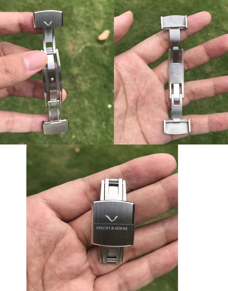 Luxury New Specht & Söhne Jump Hour Automatic Mechanical Men Watch Sapphire Crystal Stainless Steel Wristwatch Reloj Hombre ﻿
