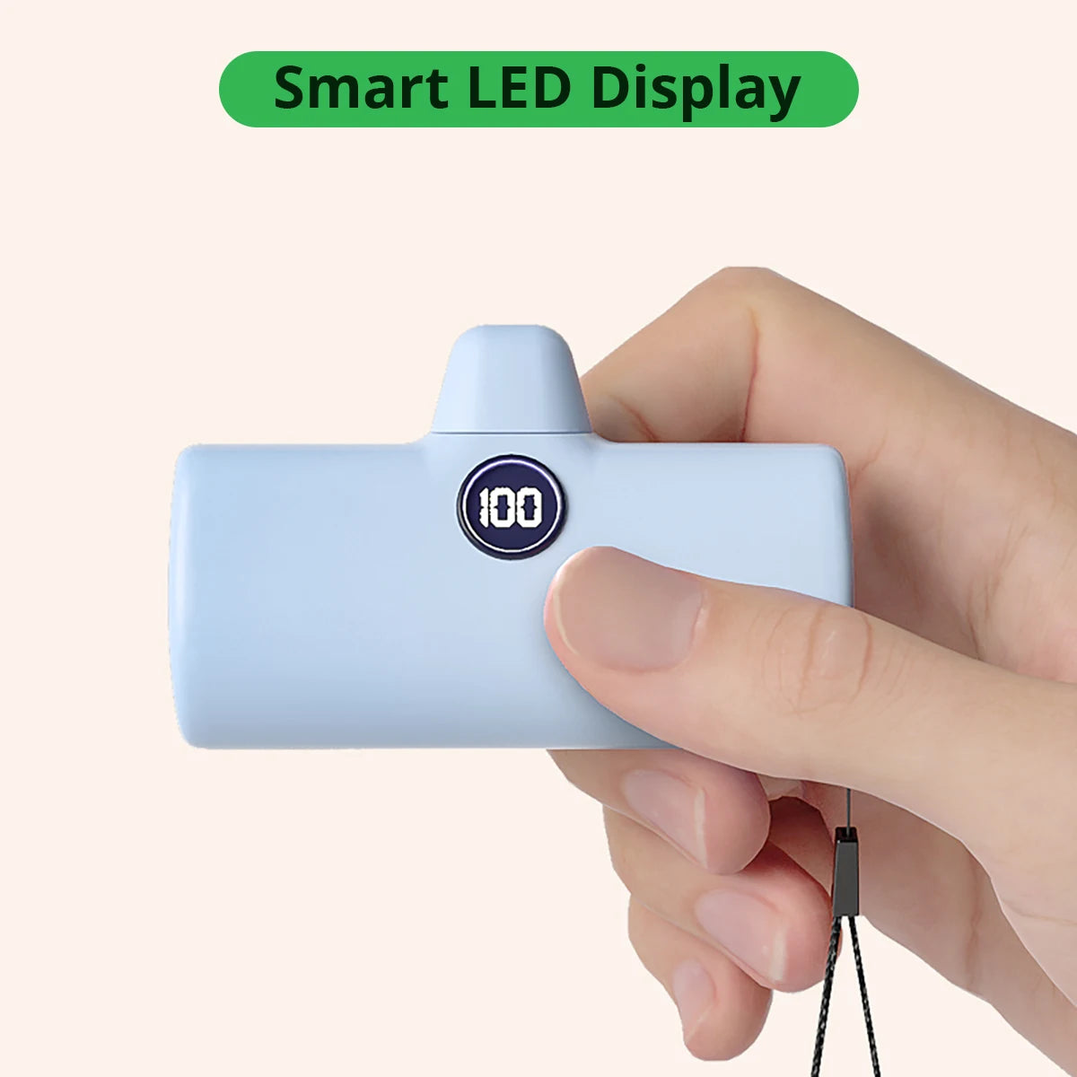 Fast Charge Portable Charger for iPhone Samsung Xiaomi Compact External Spare Battery Built-in Plug PD Fast Charging Power Bank