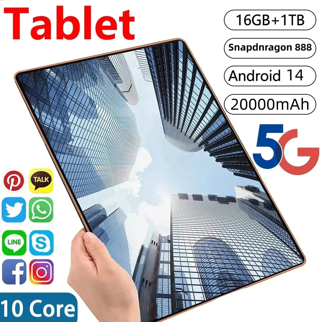 2025 NEW Pad 15 Pro Tablet Android 14 22GB+2TB 20000mAh Snapdragon 888 Original Tablets PC 5G Dual SIM Card WIFI HD 4K Mi Tab