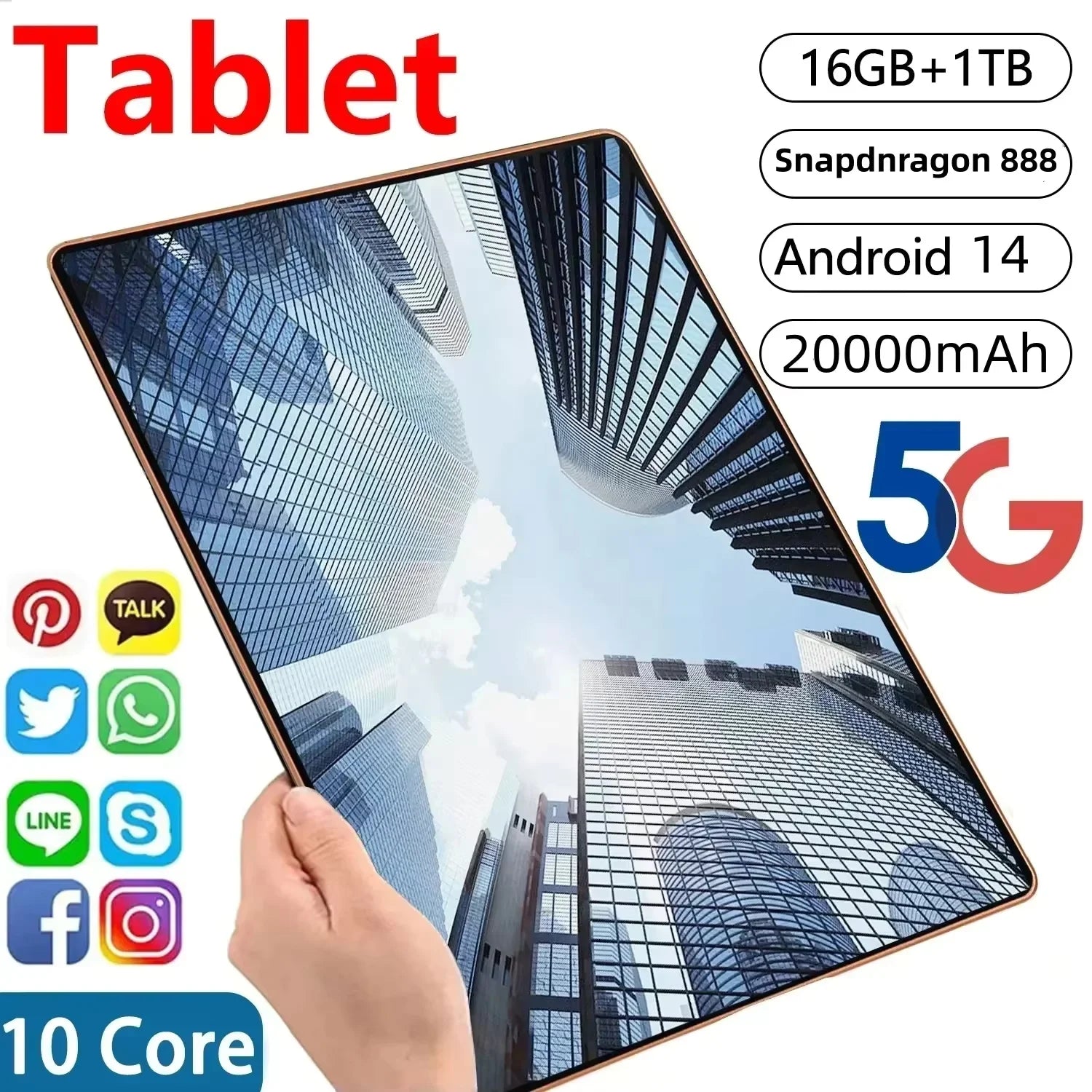 2025 NEW Pad 15 Pro Tablet Android 14 22GB+2TB 20000mAh Snapdragon 888 Original Tablets PC 5G Dual SIM Card WIFI HD 4K Mi Tab