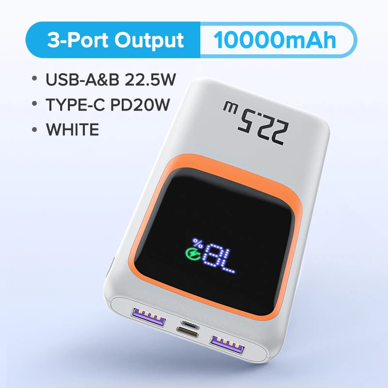 QOOVI 20000mAh Power Bank External Large Battery Capacity PD 22.5W Fast Charging Portable Charger For Samsung iPhone Xiaomi