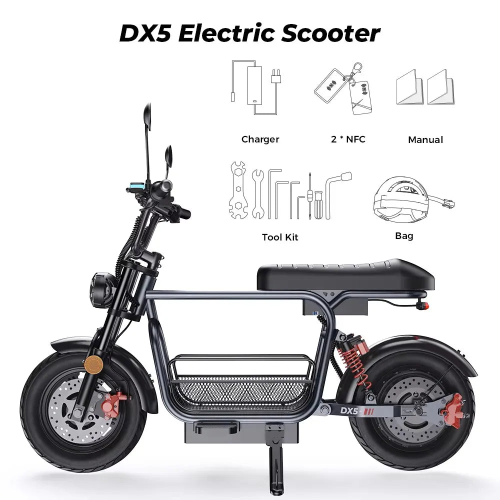 iScooter DX5 1500W 48V Non-Folding Electric Scooter 15.6Ah Durable Tires with Hydraulic Disc Brakes NFC Shopping E-Scooter