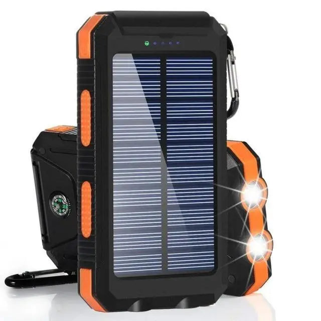 Solar Power Bank 80000mAh Portable Charging Poverbank External Battery Charger Strong Light LDE Light for All Smartphones