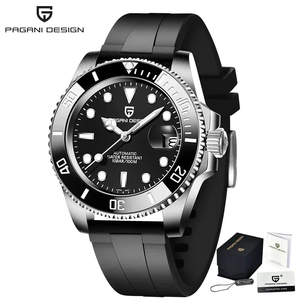 Pagani Design 2025 Men Automatic Mechanical Watch PD1661 NH35/8215 Dive Stainless Steel Waterproof Clock Sapphire Reloj Hombre