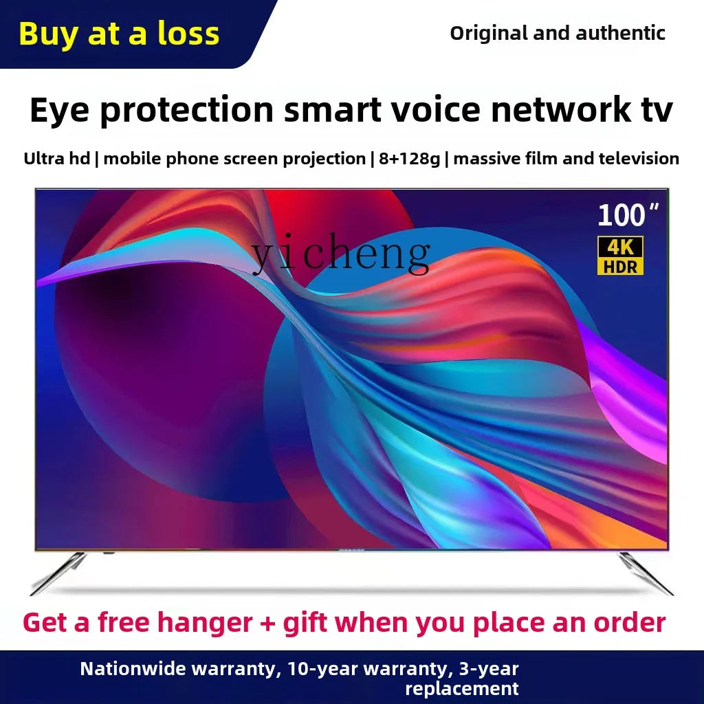 ZC 8K genuine 100 inch 65  75  120 inch ultra-clear ultra-thin intelligent voice Internet Protocol Television