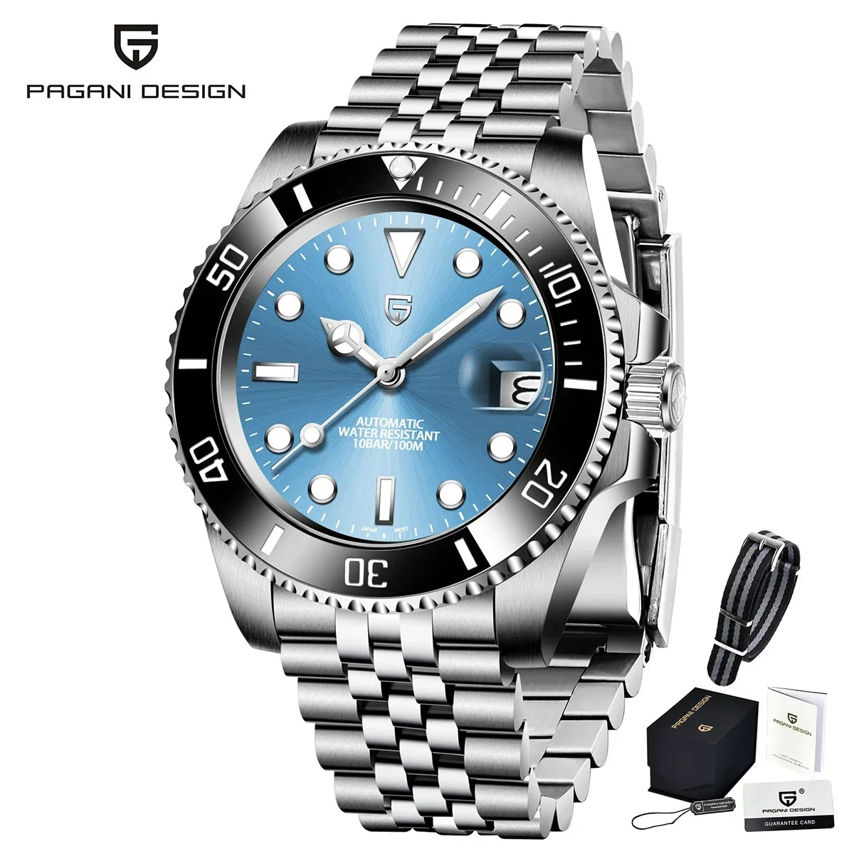 Pagani Design 2025 Men Automatic Mechanical Watch PD1661 NH35/8215 Dive Stainless Steel Waterproof Clock Sapphire Reloj Hombre