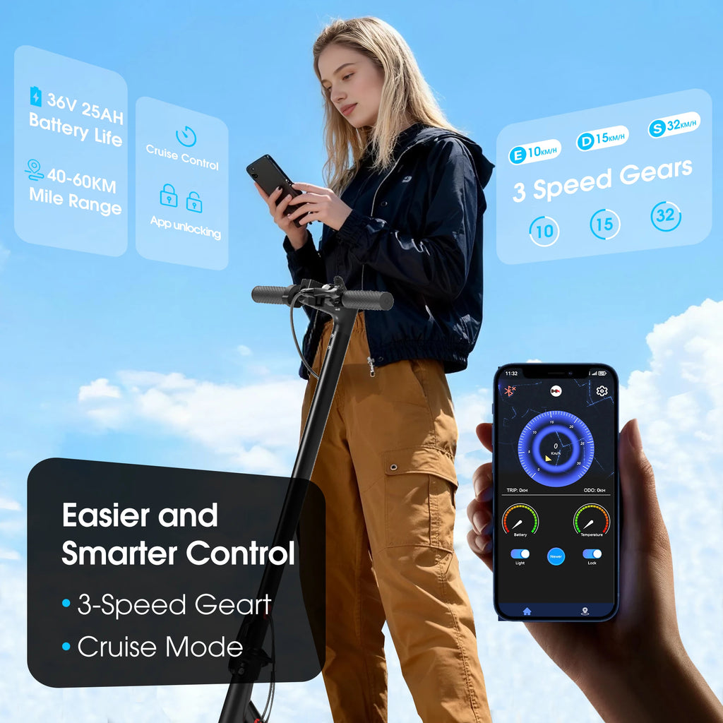 HUANCI D06 500W electric scooters e scooter adult 36V25AH escooters foldable 32KM/H 8.5 inch electric kick scooter electric