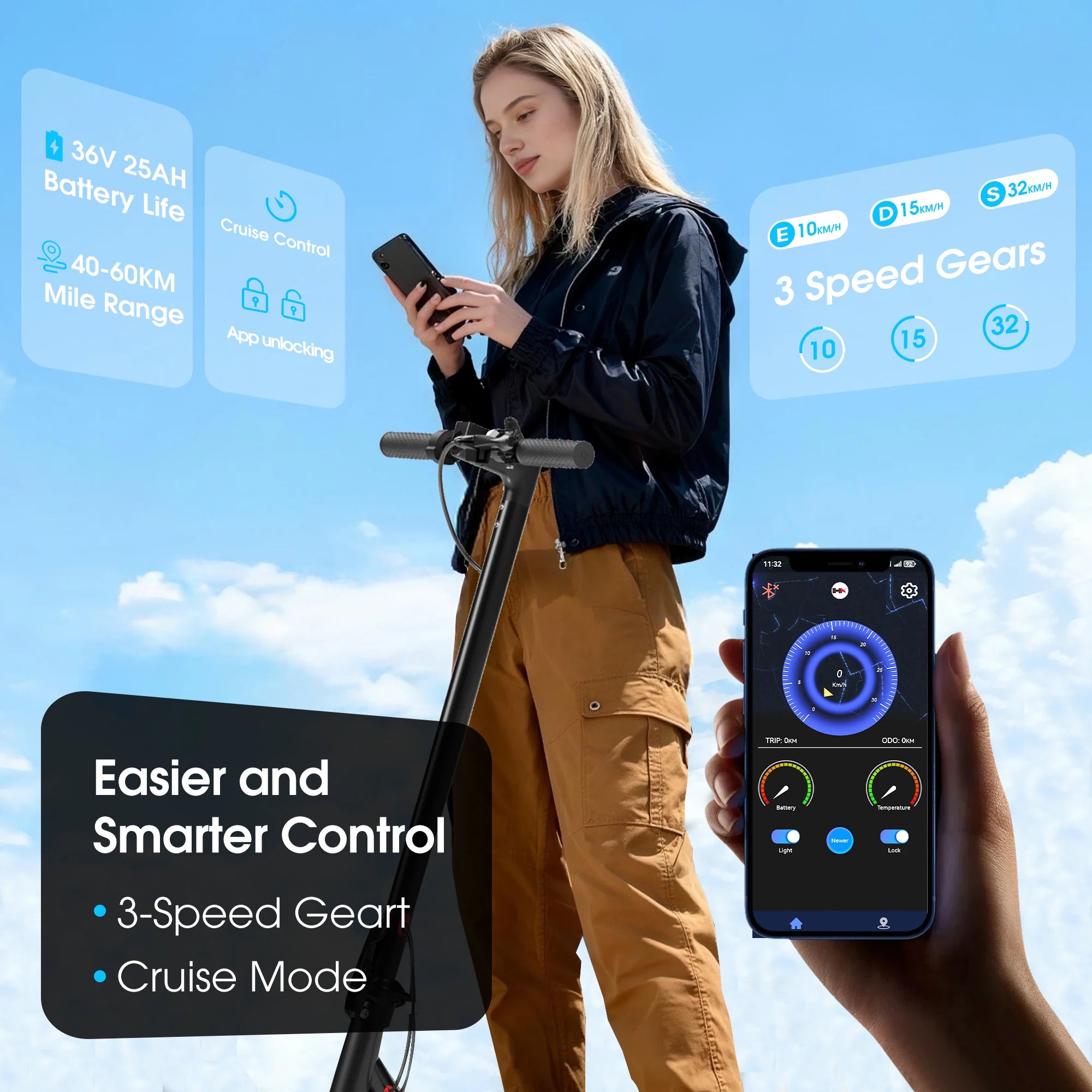 HUANCI D06 500W electric scooters e scooter adult 36V25AH escooters foldable 32KM/H 8.5 inch electric kick scooter electric