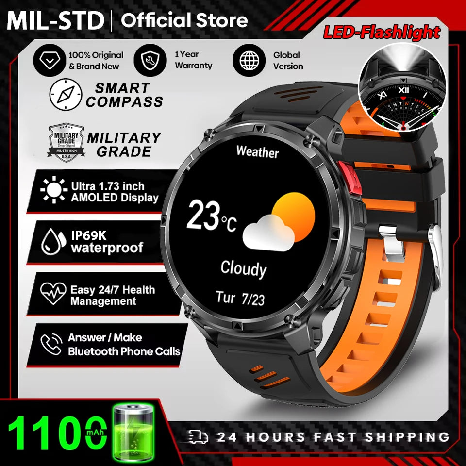 2026 New T-Rex3 Pro 1100mAh Battery Smart Watch GPS path 5ATM Waterproof Sports Run tracker Outdoors Compass Military Smartwatch
