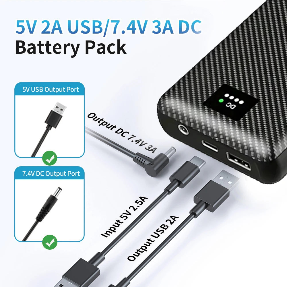 Powerbank 30000mAh Portable Heating Mobile Power Supply for Heating Vest Jacket Gloves Electric Heating Equipment DC Power Bank