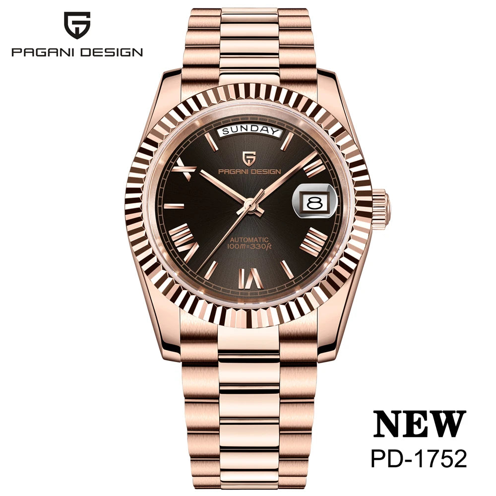 PAGANI DESIGN 2026 New DD36 automatic mechanical men watch Double calendar 36MM Watch For Men sapphire luxury waterproof Watches