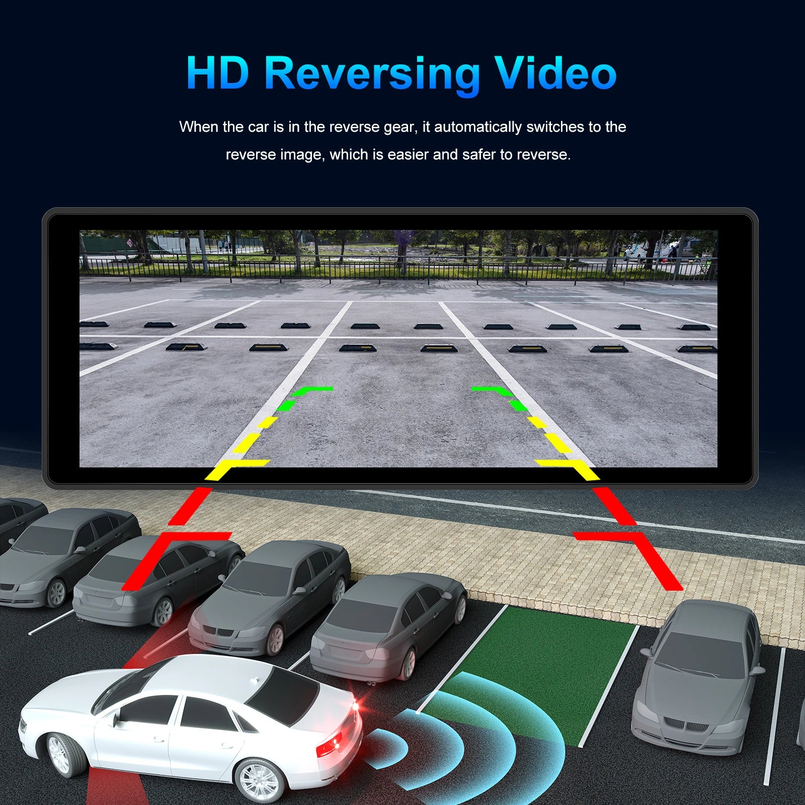 Hikity 10.26 Inch Portable Smart Player Carplay Android Auto Car Radio Bluetooth FM AUX Car Monitor Airplay Support CVBS Camera