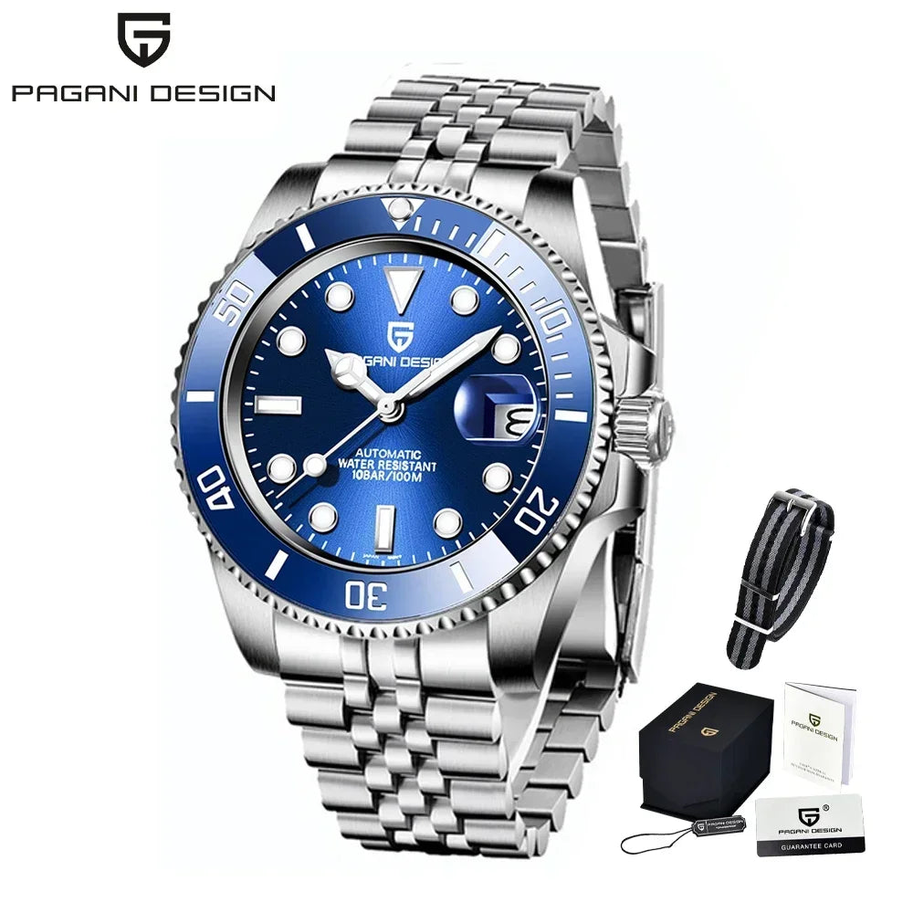 Pagani Design 2025 Men Automatic Mechanical Watch PD1661 NH35/8215 Dive Stainless Steel Waterproof Clock Sapphire Reloj Hombre