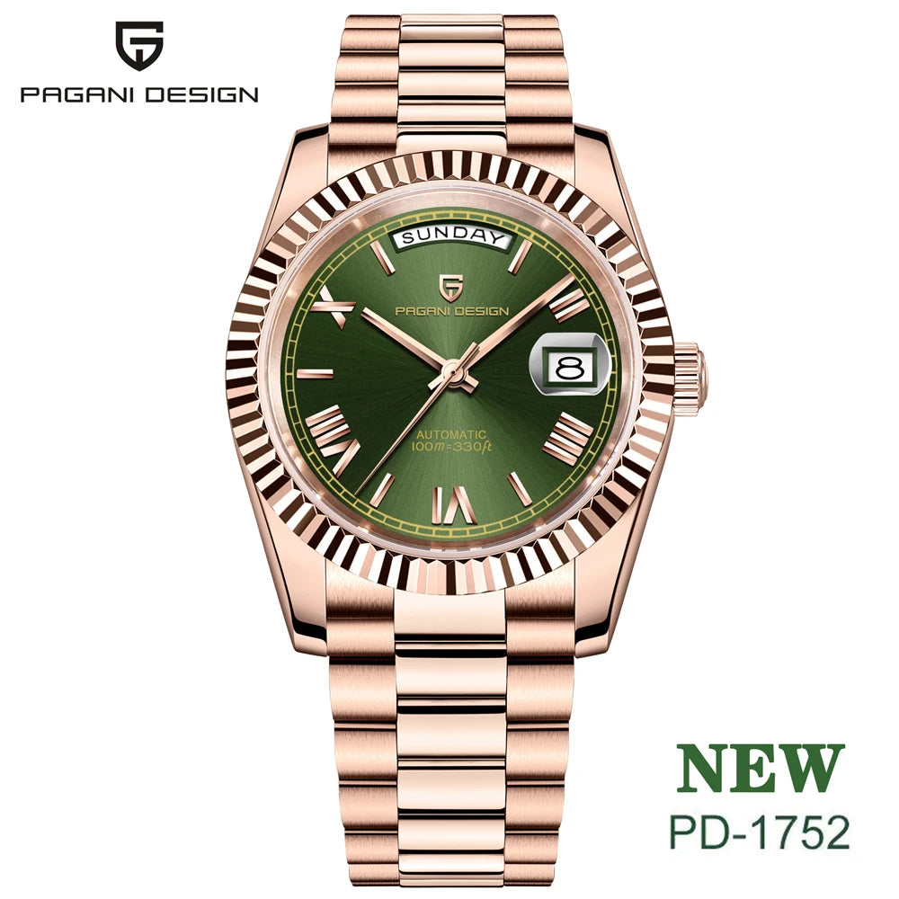 PAGANI DESIGN 2026 New DD36 automatic mechanical men watch Double calendar 36MM Watch For Men sapphire luxury waterproof Watches