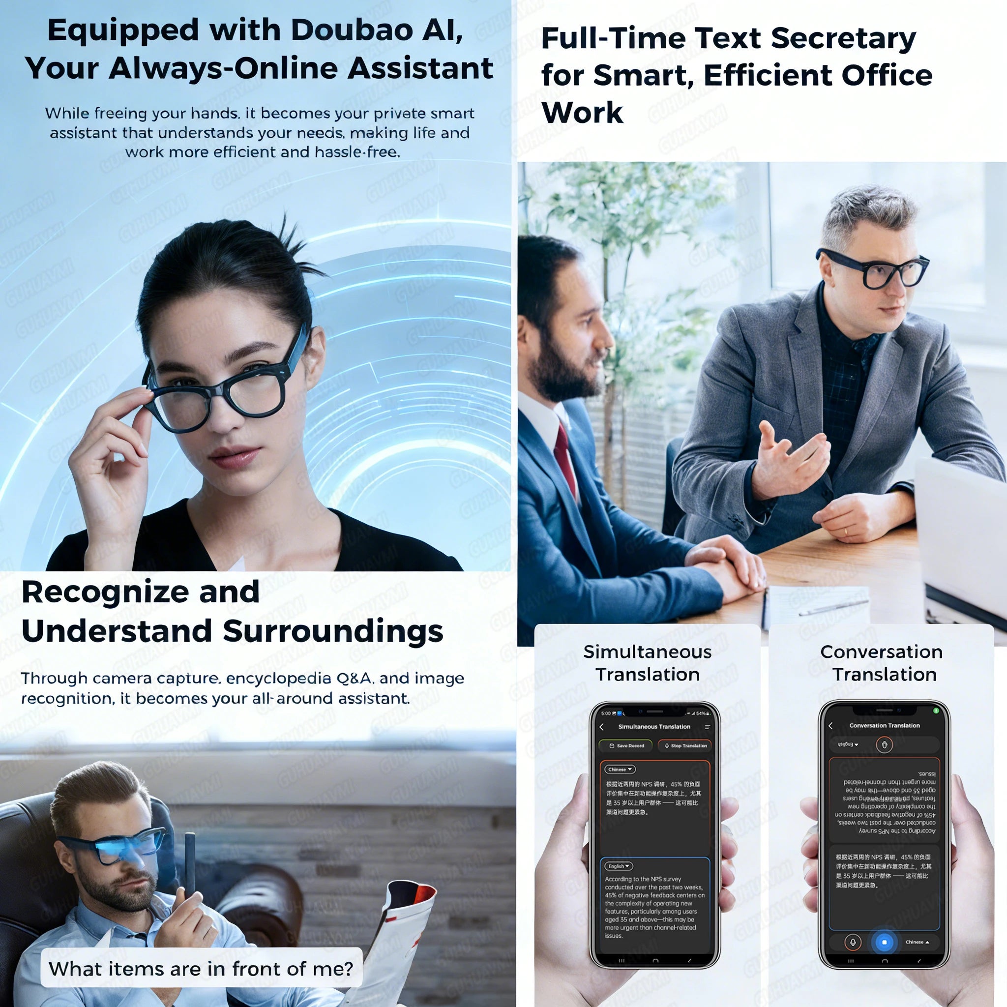 2026 Smart AI Glasses 1080P HD Camera M02 Ultra ChatGPT 3600mAh Charging Case Power Bank 32GB Translation Music Video Sunglasses